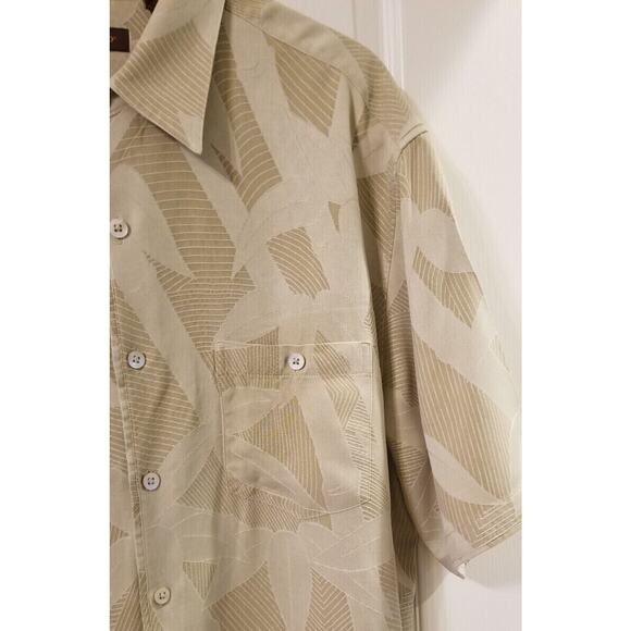 Tori Richard - Gold 100% Silk Button Up Short Sleeve Classic Hawaiian Size XL - Picture 2 of 7